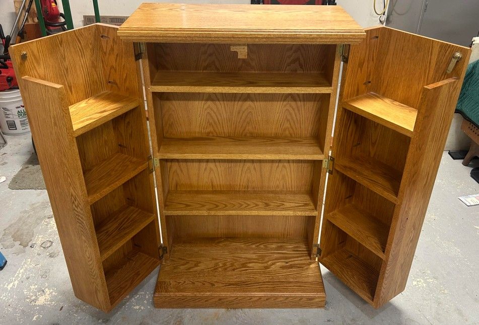 Solid Oak DVD/CD/Media Cabinet