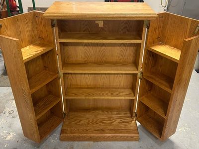 Solid Oak DVD/CD/Media Cabinet