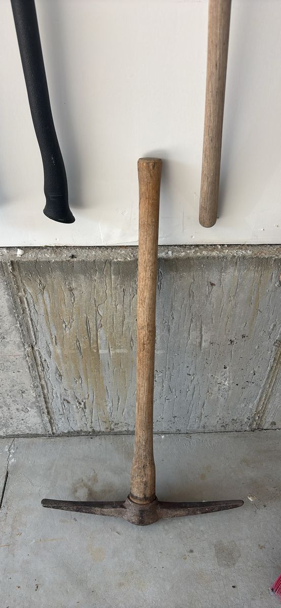 Vintage Heavy Duty Pickaxe with Wooden Handle