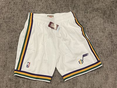 Mitchell & Ness NBA Swingman Shorts Jazz 91 White Men's XL Basketball Hardwood Classics Brand New