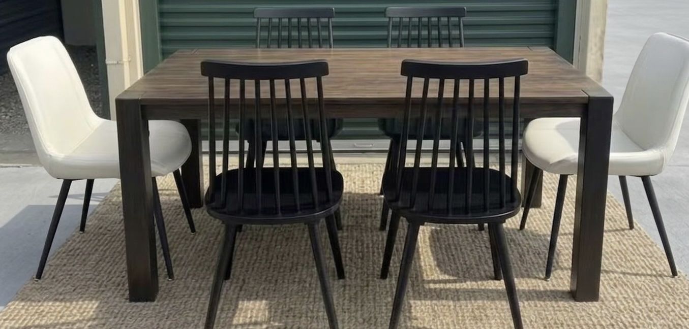 Modern Solid Wood Dining Table & 6 Chairs