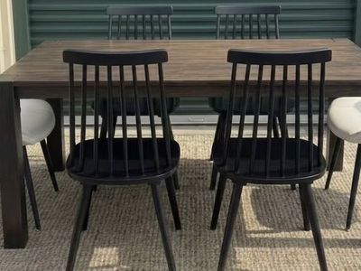 Modern Solid Wood Dining Table & 6 Chairs