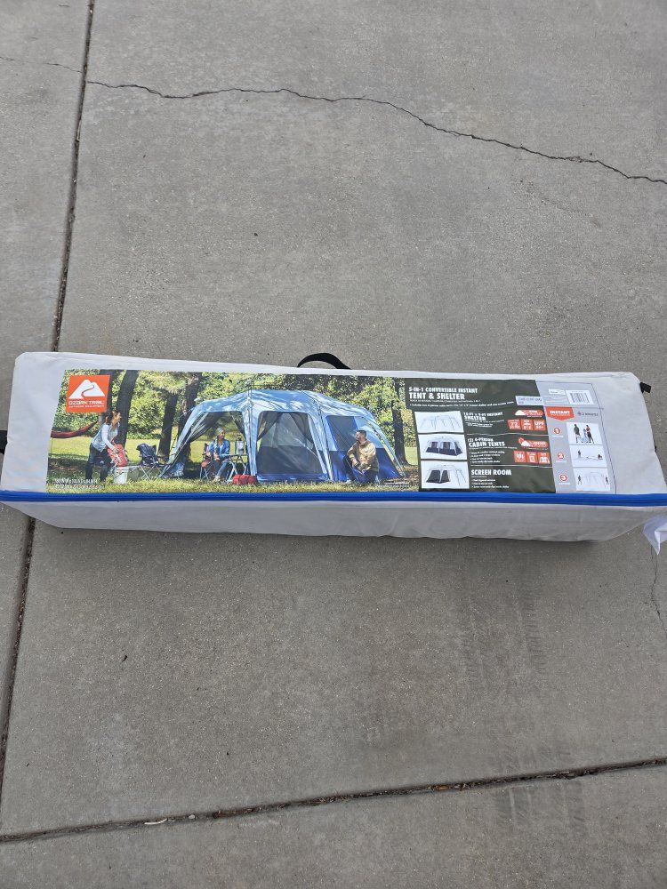 Ozark Trail 5-in-1 Convertible Instant Tent & Shelter, 4-8 Person, 15'x9', Screen Room