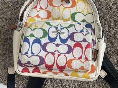 Coach Pride Collection Mini Court Backpack in Rainbow Signature Canvas