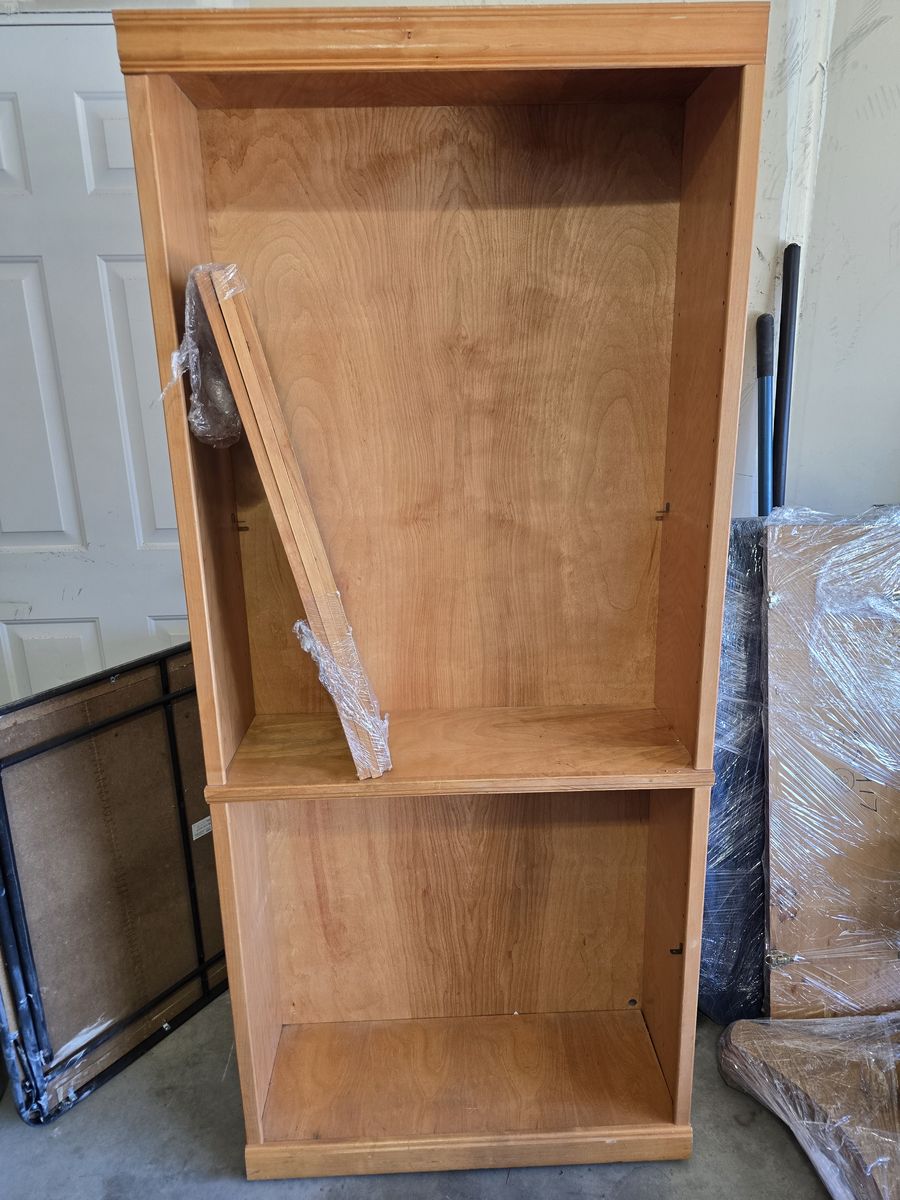 Wooden Bookcase with Adjustable Shelves Cherry Finish