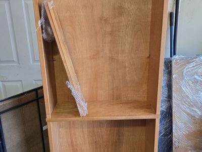 Wooden Bookcase with Adjustable Shelves Cherry Finish
