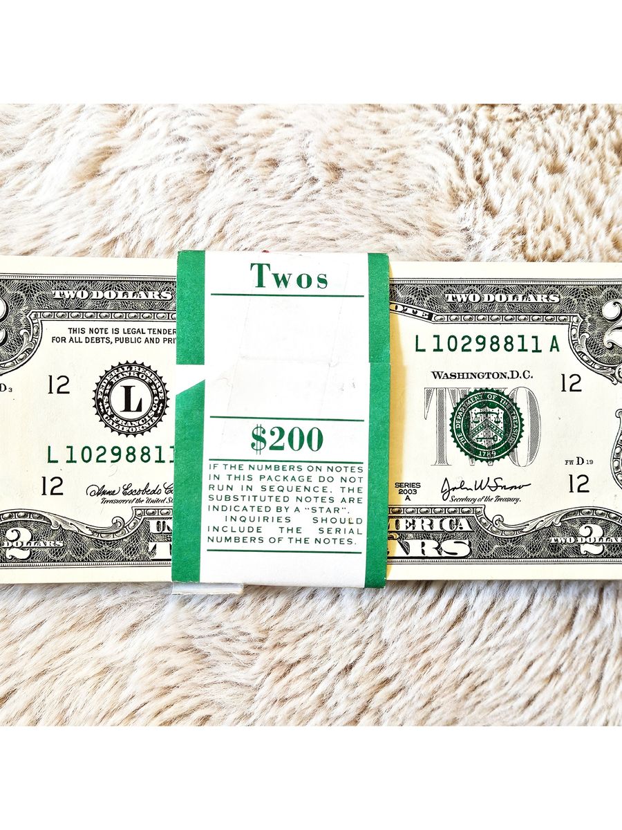 TEN Series 2003 A Uncirculated Sequential $2 Dollar Bills ($20 Total)