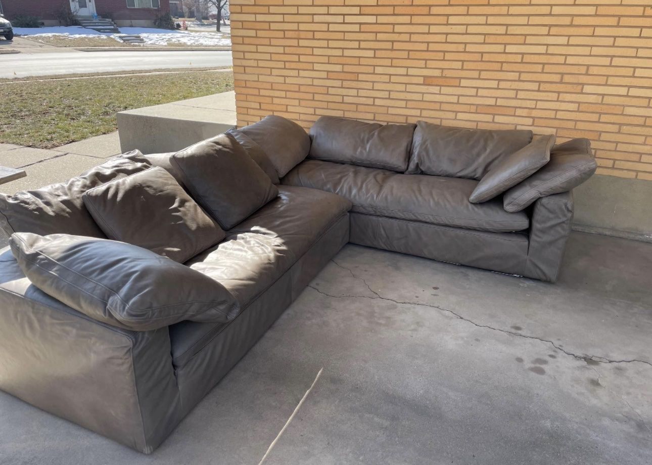 Restoration Hardware Big Gray Sectional Sofas OBO