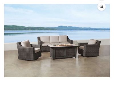 Patio furniture with table fire pit