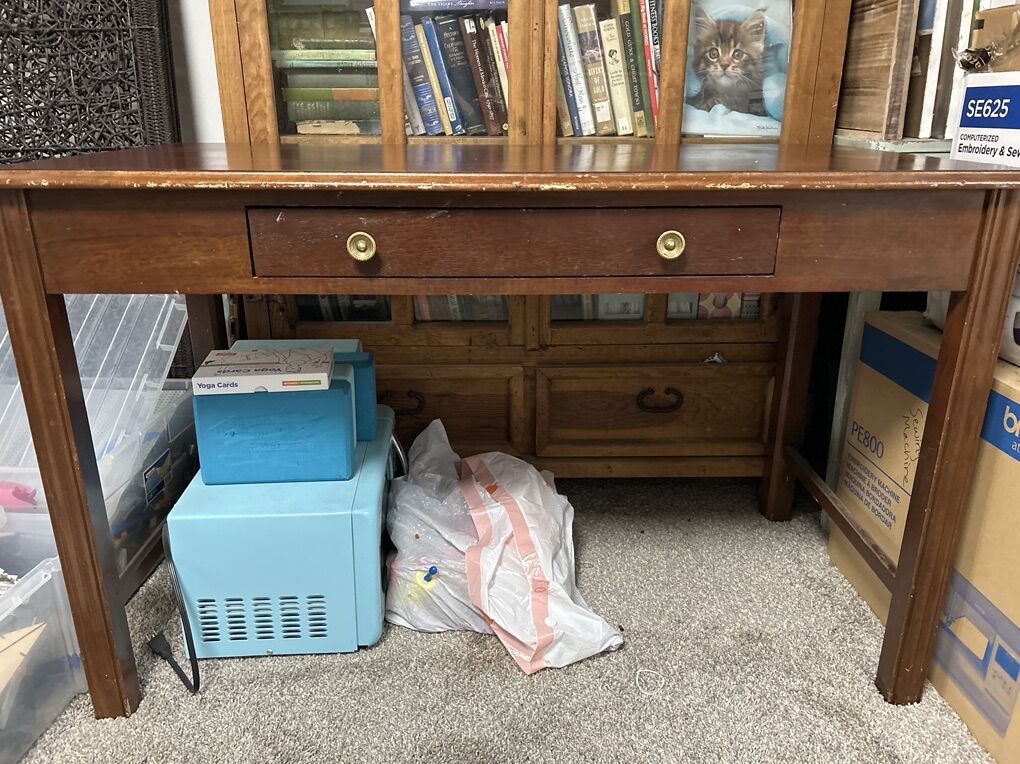 Sturdy Wood Desk with Drawer