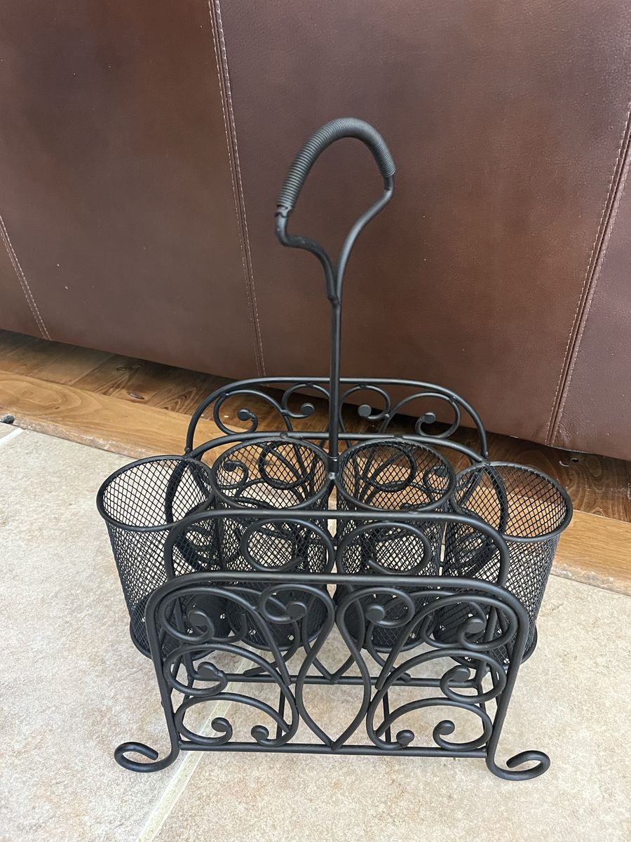 Wrought iron entertaining organizer 17” T 13” W