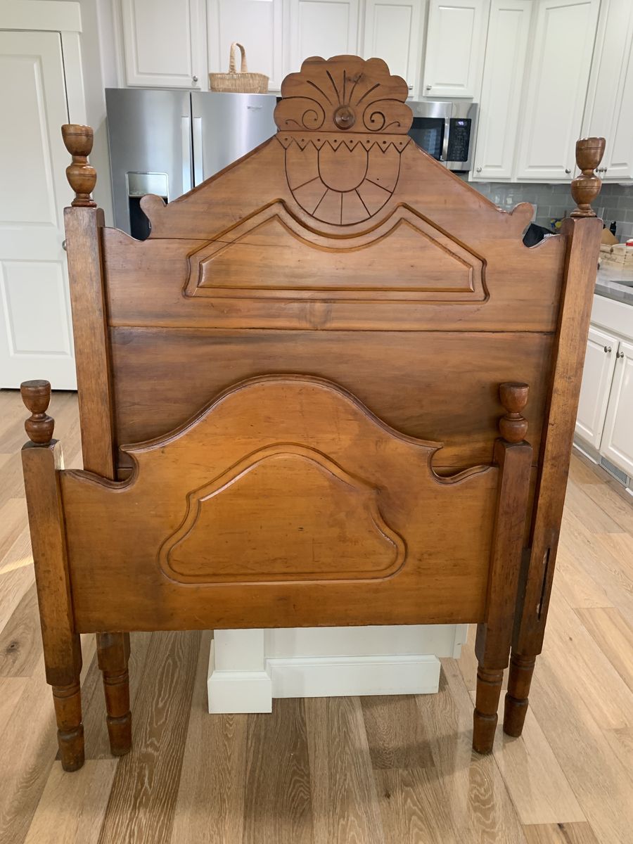Antique Victorian Twin Bed – Solid Cherry Wood (c. 1880s)