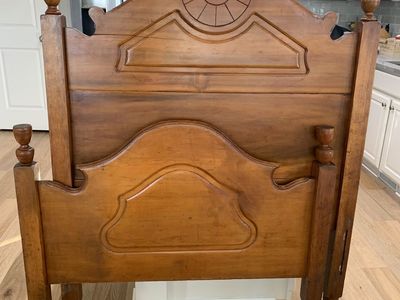 Antique Victorian Twin Bed – Solid Cherry Wood (c. 1880s)