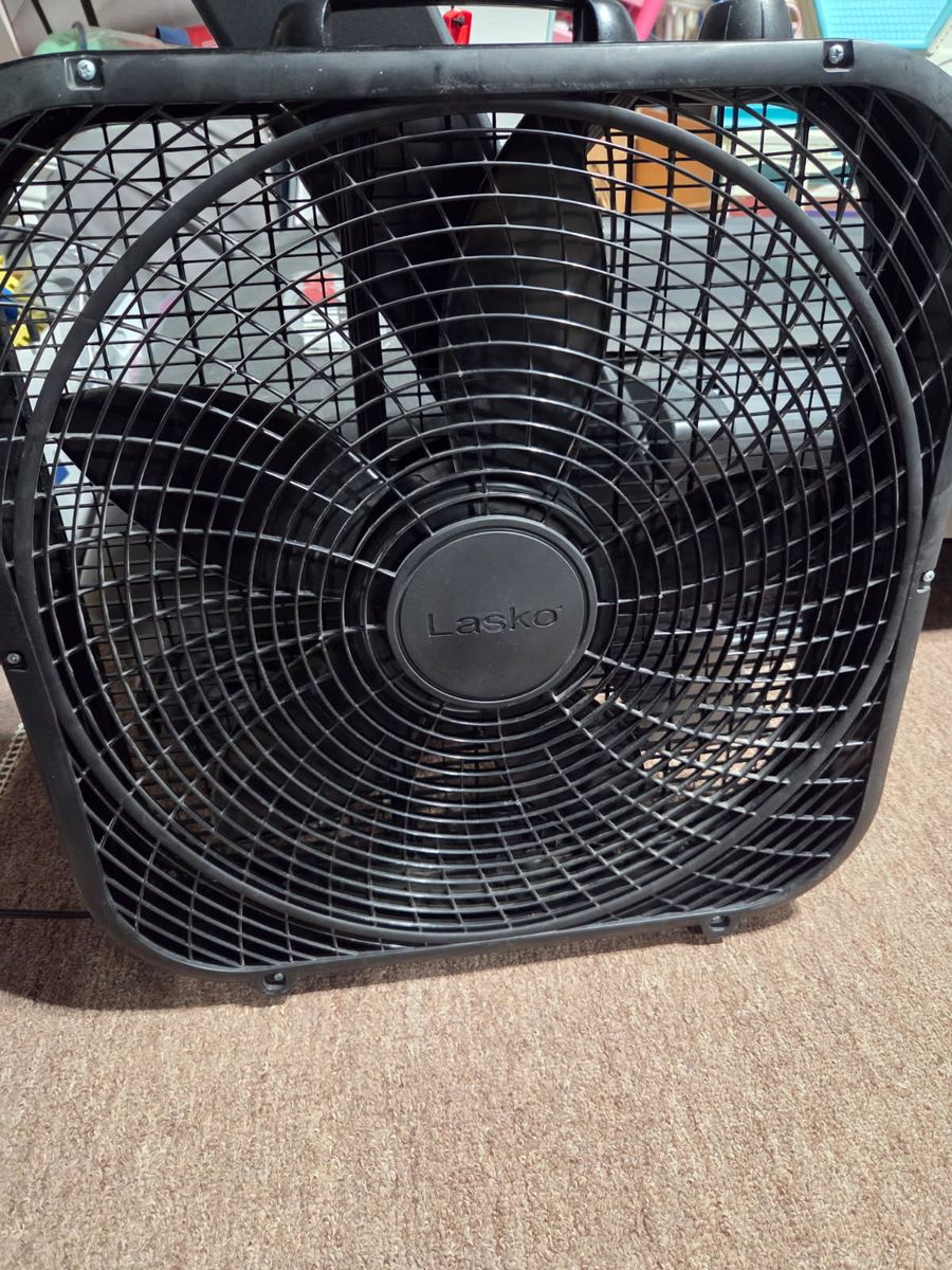 Lasko 20" Box Fan - 3 Speed, Quiet Operation, Black
