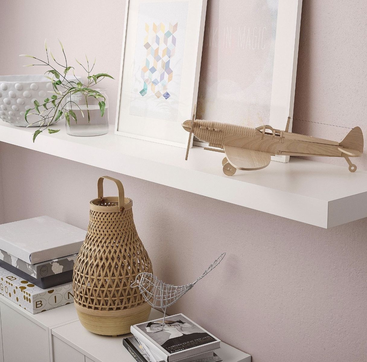 5 IKEA LACK White Floating Shelves - 43¼” x 10¼” with Hidden Brackets