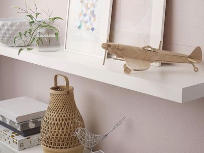 5 IKEA LACK White Floating Shelves - 43¼” x 10¼” with Hidden Brackets