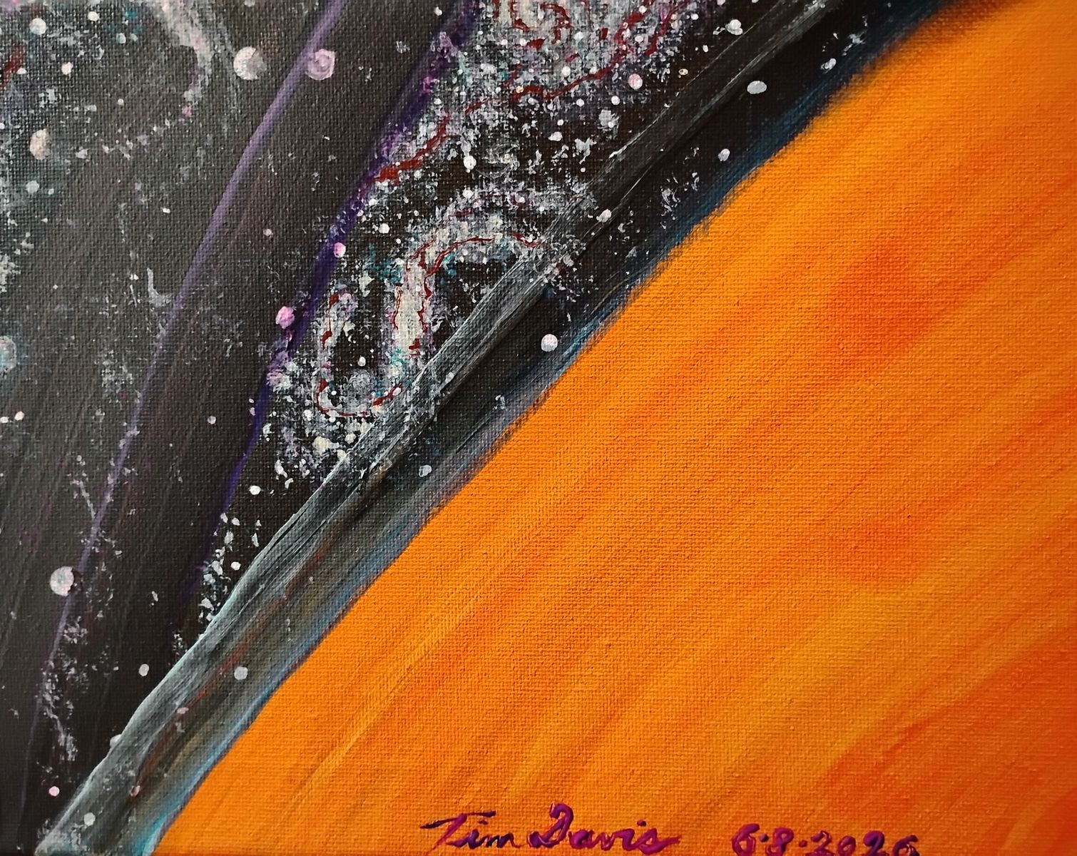 Orange Planet - Original Acrylic Painting