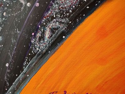 Orange Planet - Original Acrylic Painting