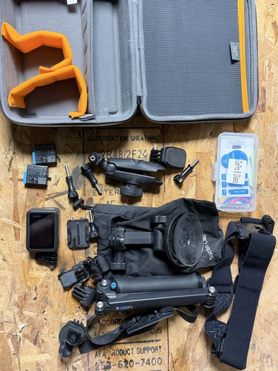 GoPro HERO8 Black Action Camera Bundle with Batteries, Case, Suction Mount & Accessories