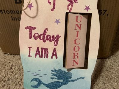 Today I Am a Unicorn/Mermaid Reversible Glitter Wall Sign Decor