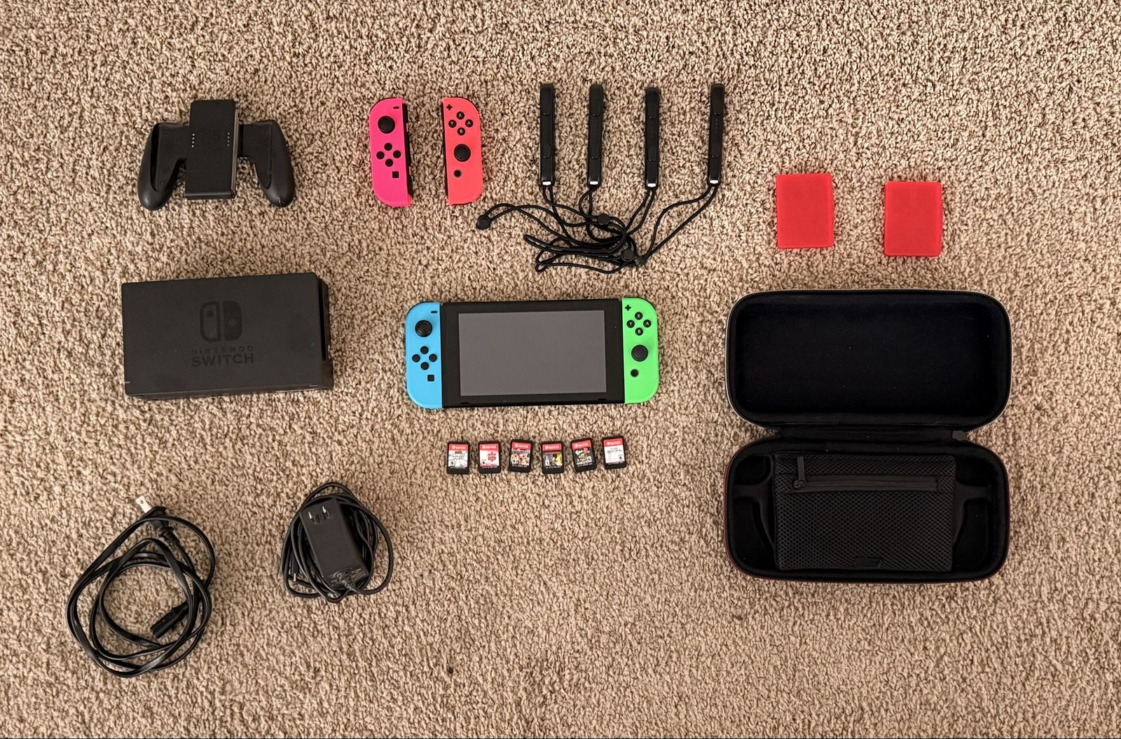 Nintendo Switch + controllers + Games