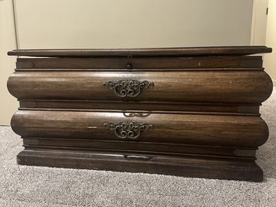 Vintage Lane Wood Cedar Chest Blanket Storage Box Ornate Hardware