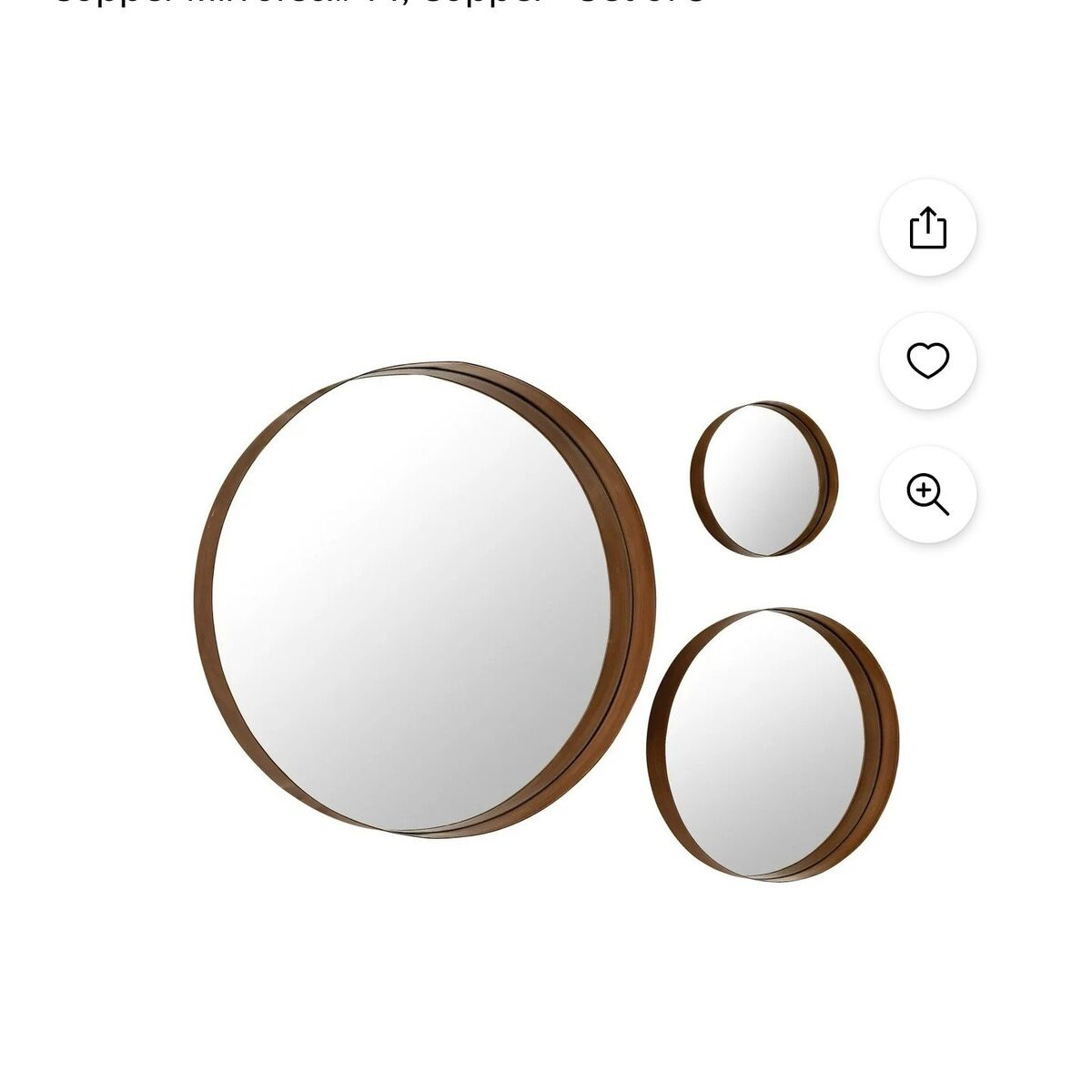 Banded Round Mirror set of 3