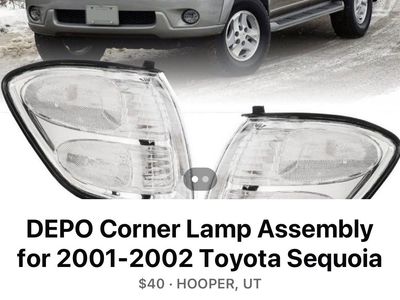 DEPO Corner Lamp Assembly for 2001-2002 Toyota Sequoia - Clear Lenses, Pair