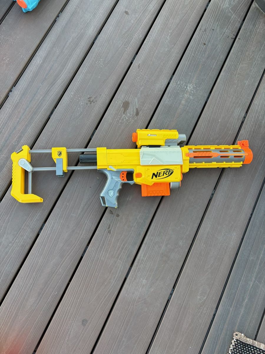 Nerf Recon CS-6 Blaster Yellow/Grey Foam Dart Toy Gun with Scope & Stock