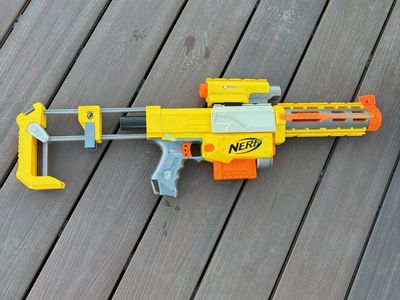 Nerf Recon CS-6 Blaster Yellow/Grey Foam Dart Toy Gun with Scope & Stock