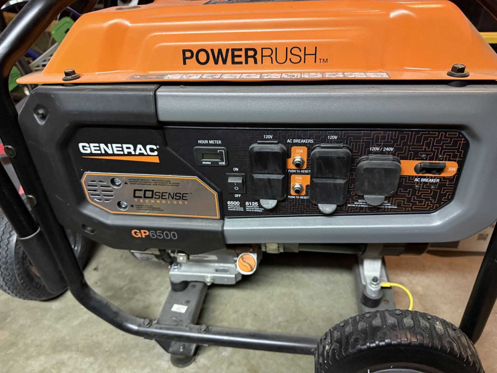 Generac GP6500 Power Rush 6500W Portable Generator with COsense Technology