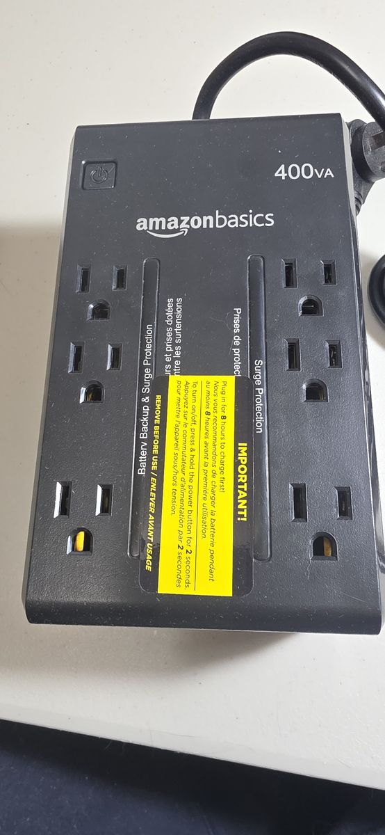 Amazon Basics 400VA Standby UPS Battery Backup and Surge Protector