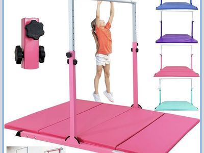 Kids Gymnastic Training Kip Bar - Adjustable Height, 4ft Width, 350lbs Capacity