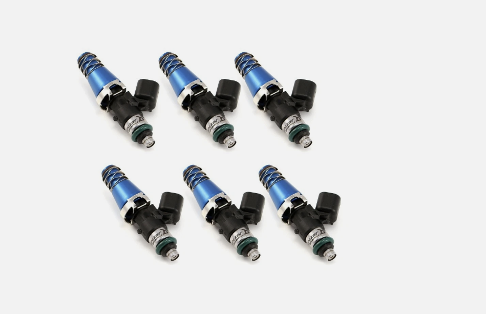 Injector Dynamics ID1300x, 90-96 300ZX TT. 11mm Blue Adapter Tops (6), Top Feed