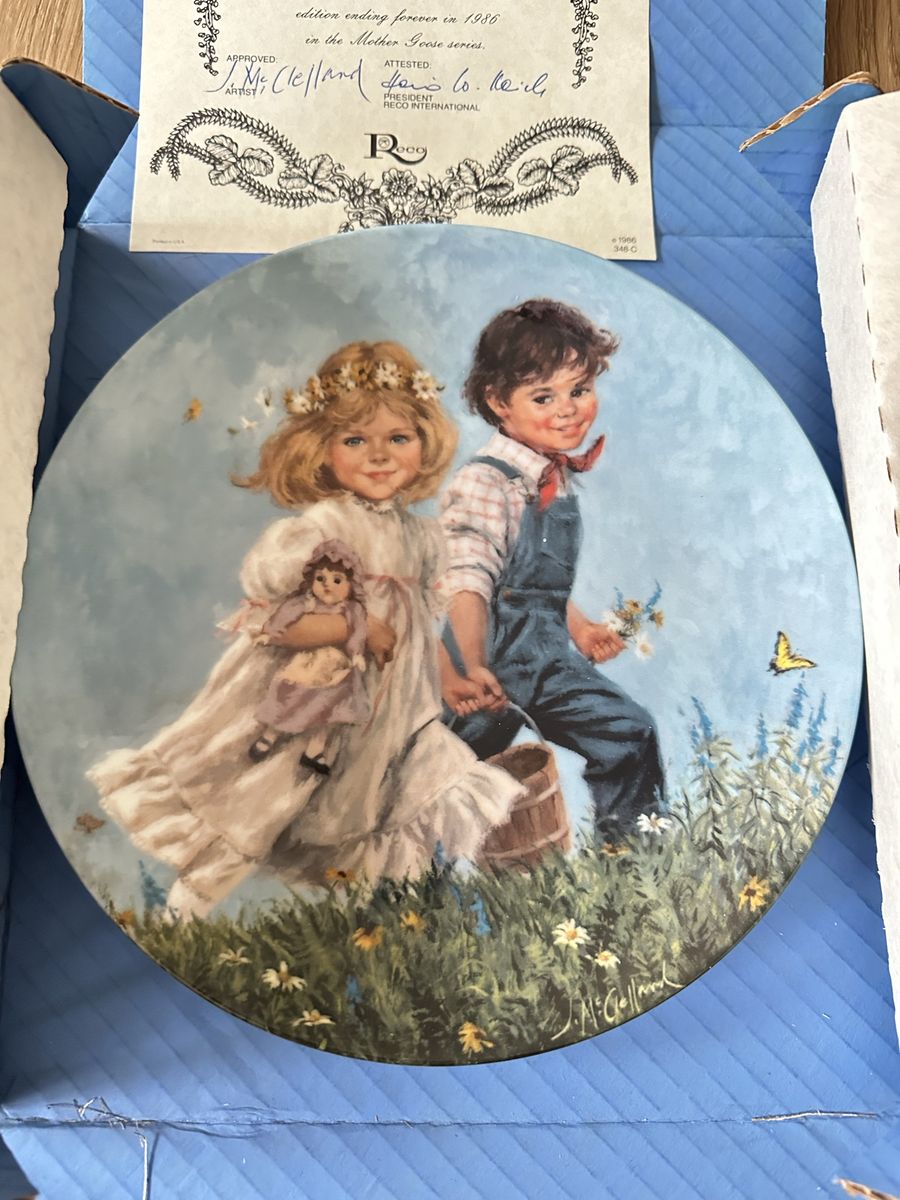 Vintage-  porcelain plate "Jack and Jill"