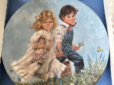 Vintage- porcelain plate "Jack and Jill"