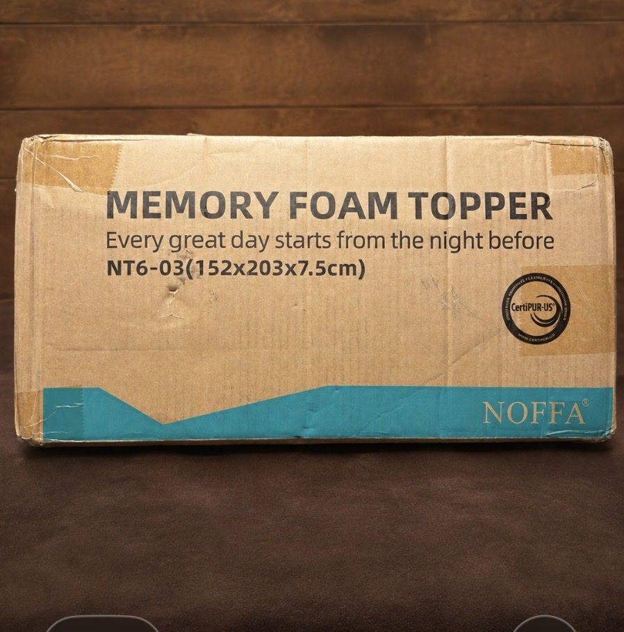 Noffa CertiPUR-US Memory Foam Topper - NT6-03, 152x203x7.5cm (Queen Size)