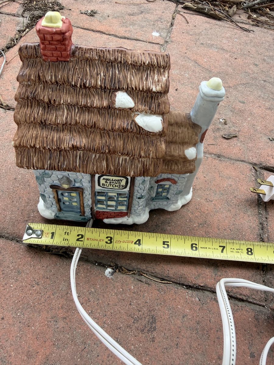 Mallory & Sons Butcher Ceramic Lighted Christmas Village House