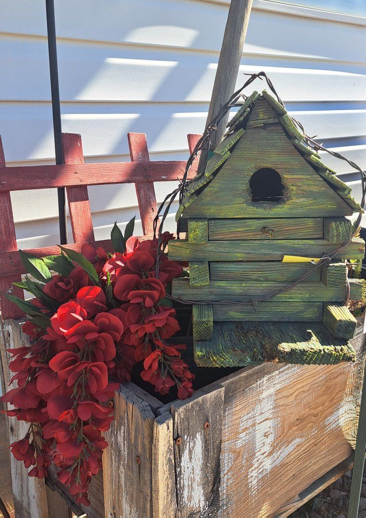 Rustic Farmhouse, Yard, Garden, & Barn Decor: Assorted Equipment Metal Tools Birdhouse Toys Mancave Fathers Day
