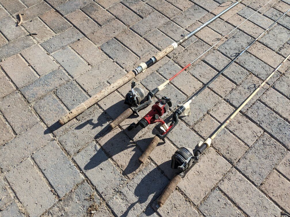 Vintage fishing poles fly casting rods Shakespeare left handed