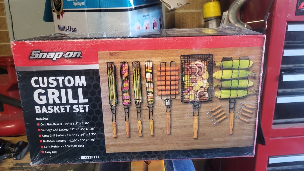 Snap-on Custom Grill Basket Set SSX23P111 - Corn, Sausage, Large Grill & Kabob Baskets + Carry Bag
