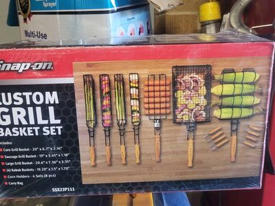 Snap-on Custom Grill Basket Set SSX23P111 - Corn, Sausage, Large Grill & Kabob Baskets + Carry Bag