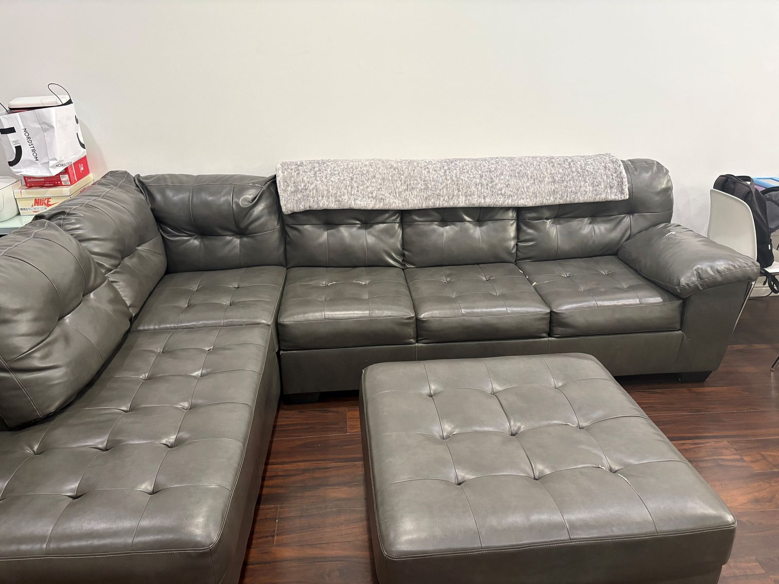 ASHLEY FURNITURE SECTIONAL WITH OTTOMAN