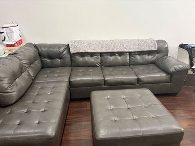 ASHLEY FURNITURE SECTIONAL WITH OTTOMAN