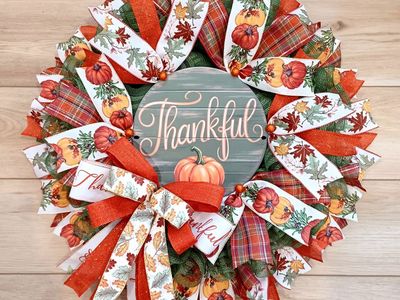 Fall & Thanksgiving Thankful Pumpkin Wreath