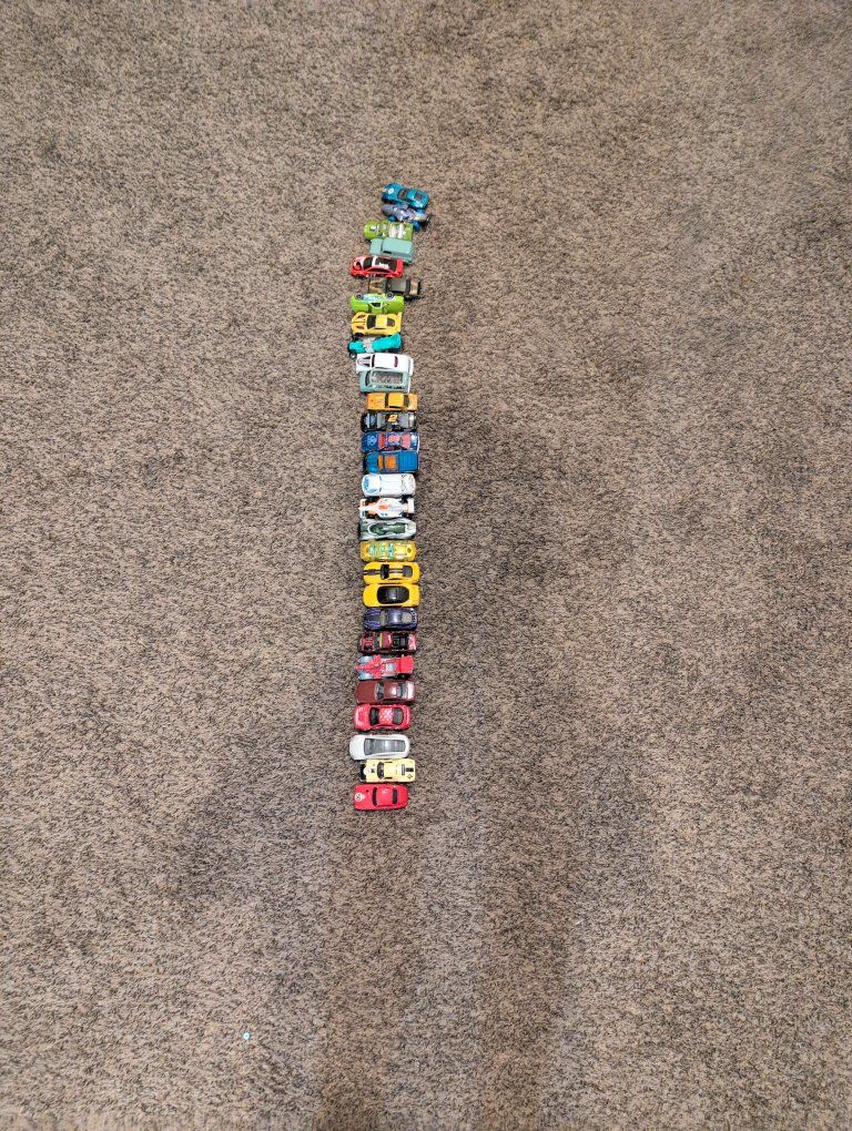 Assorted Lot of 21 Hot Wheels & Matchbox Die-Cast Toy Cars - Used Condition