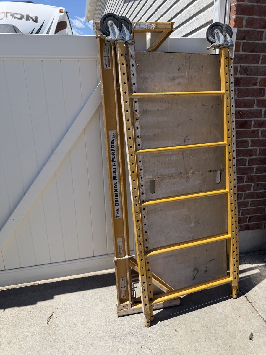 Multi-Purpose Scaffold with Casters - Adjustable Height Platform for Construction & Home Projects