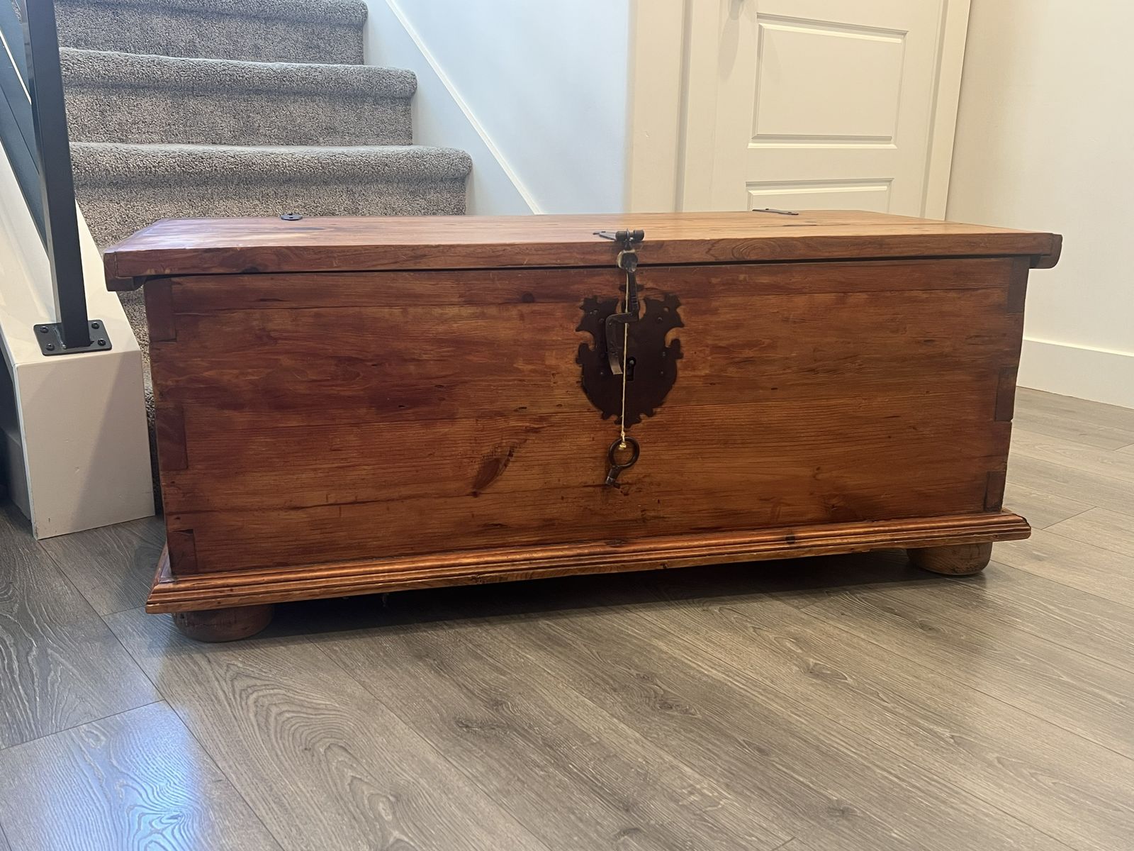 Vintage Mexican Pine Chest - Hecho en Mexico - Hand-Forged Iron Hardware