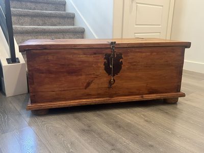 Vintage Mexican Pine Chest - Hecho en Mexico - Hand-Forged Iron Hardware