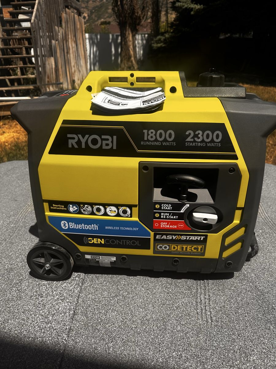 RYOBI 2300W Bluetooth Inverter Generator (1800 Running Watts) with EasyStart & CO Detect